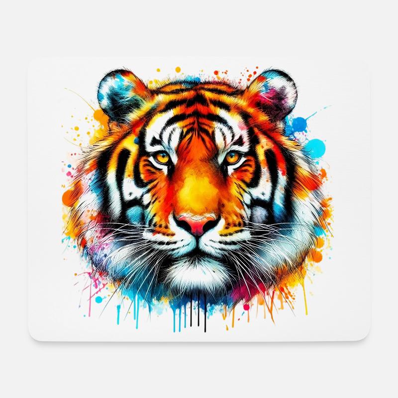 Tiger - Mousepad (Querformat) - Weiß