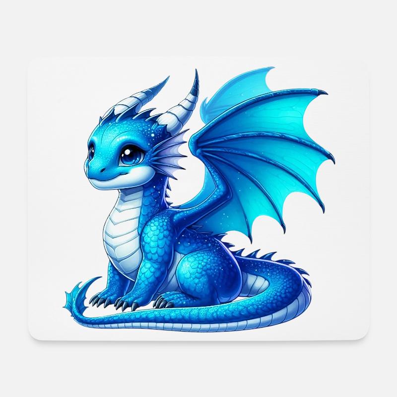 Drache - Mousepad (Querformat) - Weiß