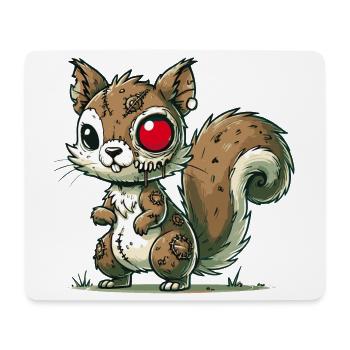 creepy zombie squirrel for halloween fun - Mouse Pad (horizontal) - white - Front