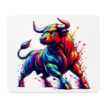 Stier - Mousepad (Querformat) - Weiß - Vorne