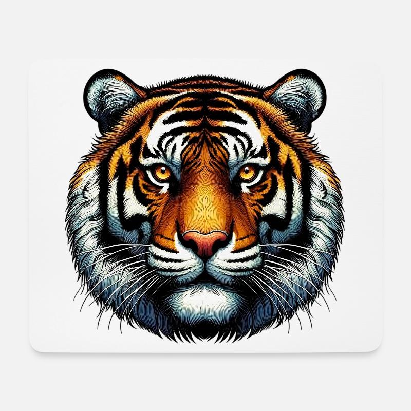 Tiger - Mousepad (Querformat) - Weiß
