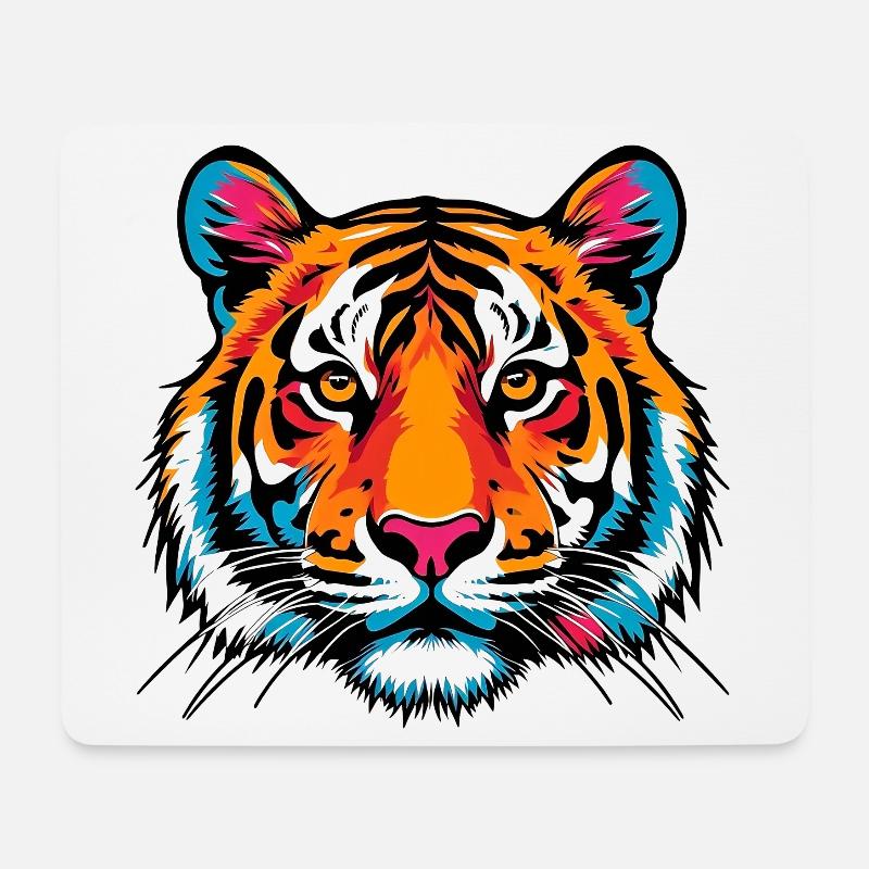 Tiger - Mousepad (Querformat) - Weiß