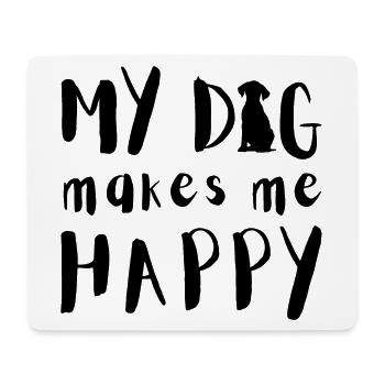 Mon chien me rend heureux - Tapis de souris (format paysage) - blanc - Devant