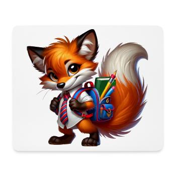 Start of school with fun: Fox for school beginners - Mouse Pad (horizontal) - white - Front