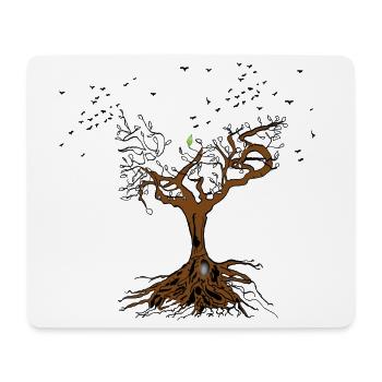 Lebensbaum - Mousepad (Querformat) - Weiß - Vorne