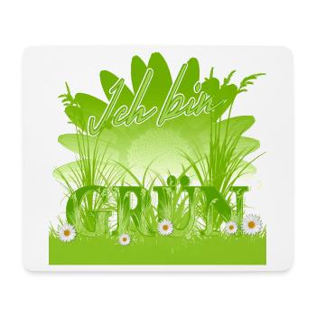 Je suis vert - Pré fleuri - Tapis de souris (format paysage) - blanc - Devant
