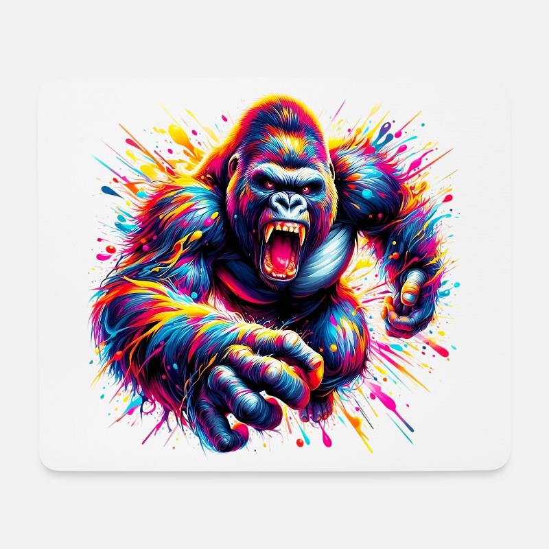 Gorilla - Mousepad (Querformat) - Weiß