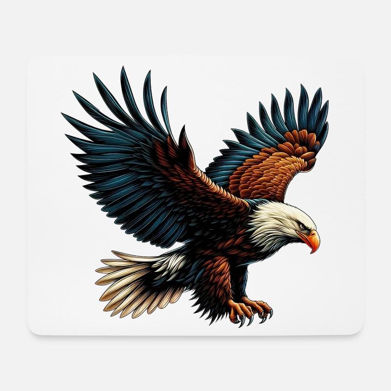 Adler - Mousepad (Querformat) - Weiß