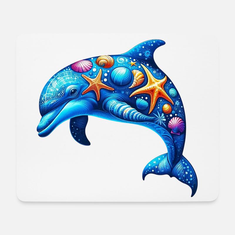 Delfin - Mousepad (Querformat) - Weiß