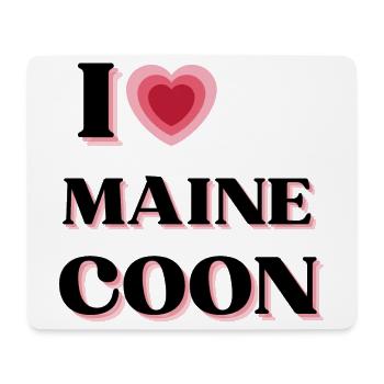 I love Maine Coon (style coeur rétro) - Tapis de souris (format paysage) - blanc - Devant