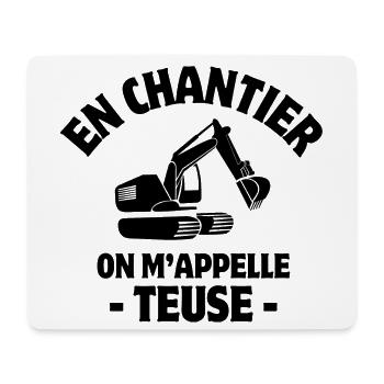 site manager, excavator, construction machine - Mouse Pad (horizontal) - white - Front