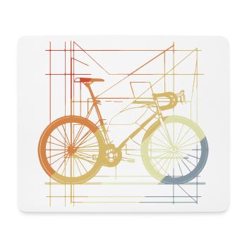 Dessin de vélo rétro - Tapis de souris (format paysage) - blanc - Devant