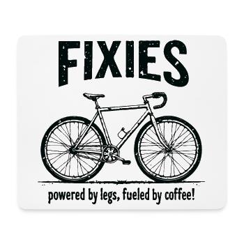Fixies Fahrrad Tasche Tasse Fueled by Coffee - Mousepad (Querformat) - Weiß - Vorne