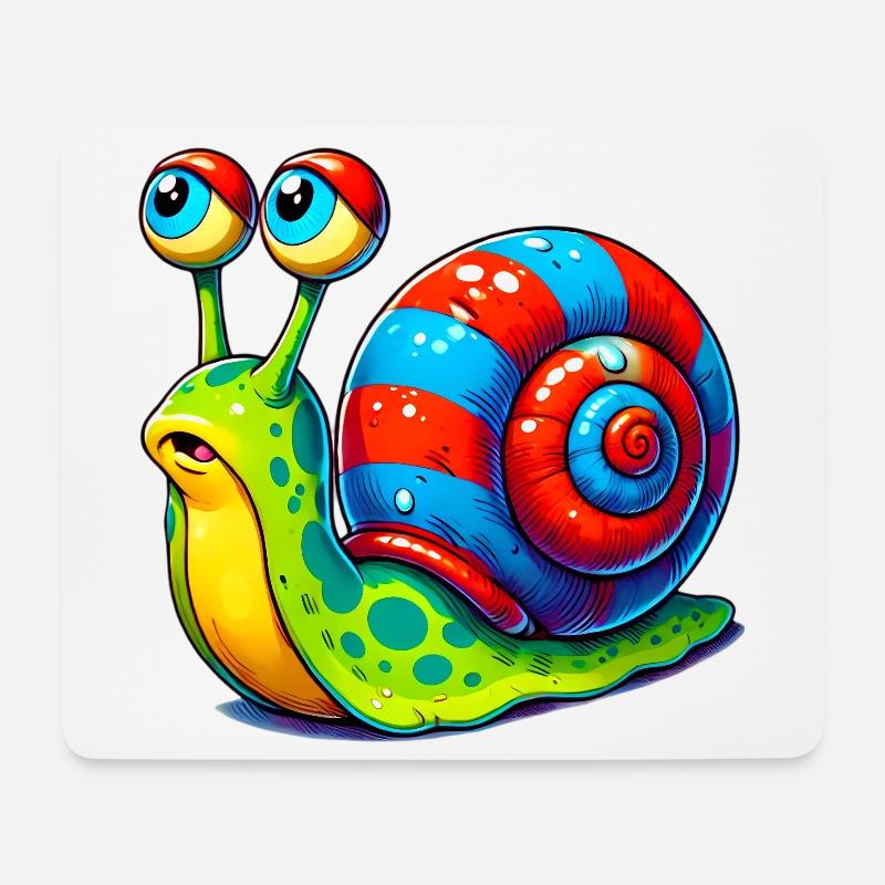 Schnecke - Mousepad (Querformat) - Weiß