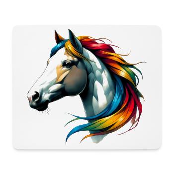 Cheval - Tapis de souris (format paysage) - blanc - Devant