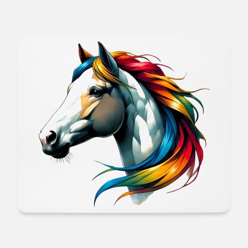 Pferd - Mousepad (Querformat) - Weiß
