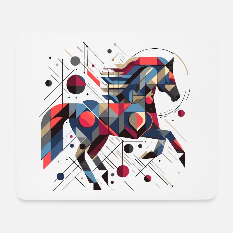 Abstraktes Tier Pferd 2 - Mousepad (Querformat) - Weiß