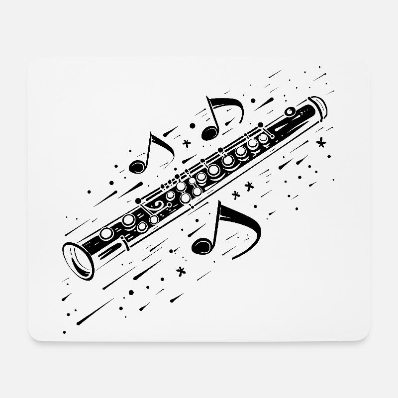 Musique de flûte - Tapis de souris (format paysage) - blanc
