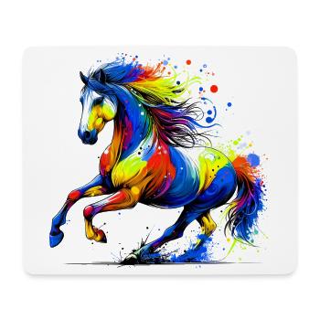 Cheval - Tapis de souris (format paysage) - blanc - Devant
