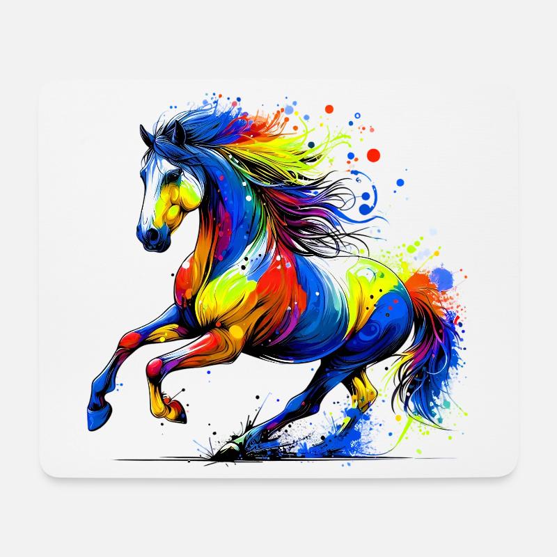Pferd - Mousepad (Querformat) - Weiß