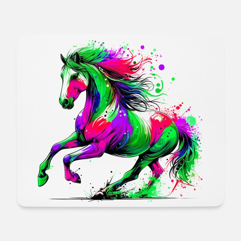 Pferd - Mousepad (Querformat) - Weiß