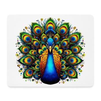 Paon - Tapis de souris (format paysage) - blanc - Devant