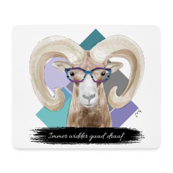 JvG Widder "Immer widder guad drauf." - Mousepad (Querformat) - Weiß - Vorne