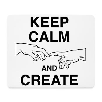 Keep calm and create - Mouse Pad (horizontal) - white - Front