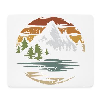Vintage Berglandschaft – Natur & Abenteuer Design - Mousepad (Querformat) - Weiß - Vorne