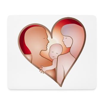 Love in the Family – Heart with Parents & Child - Mouse Pad (horizontal) - white - Front