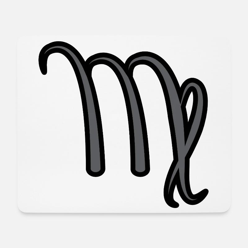Jungfrau Sternzeichen Symbol Schwarz & Grau - Mousepad (Querformat) - Weiß