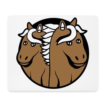 2 Chevaux Homme Femme Amoureux Amis Amour Équipe - Tapis de souris (format paysage) - blanc - Devant
