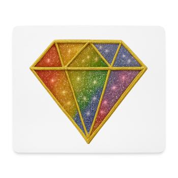 Rainbow Glitter Diamond Patch - Mouse Pad (horizontal) - white - Front