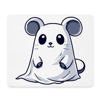 Souris Halloween fantôme - Tapis de souris (format paysage) - blanc - Devant