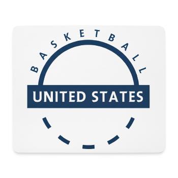 Basket-ball Emblème des États-Unis - Tapis de souris (format paysage) - blanc - Devant