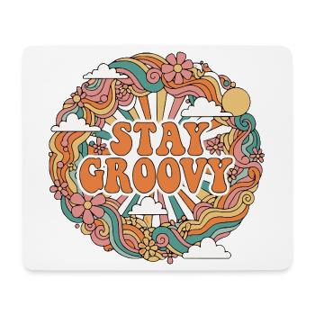 Psychedelisch Retro - Mousepad (Querformat) - Weiß - Vorne
