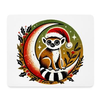 Santa Lemur on Moon - Mouse Pad (horizontal) - white - Front