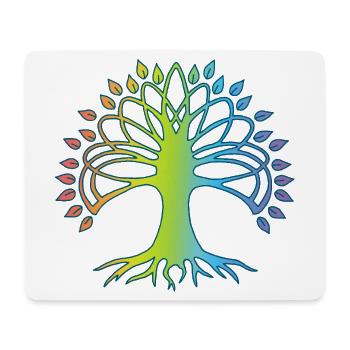 Mehrfarbiger Baum des Lebens - Mousepad (Querformat) - Weiß - Vorne