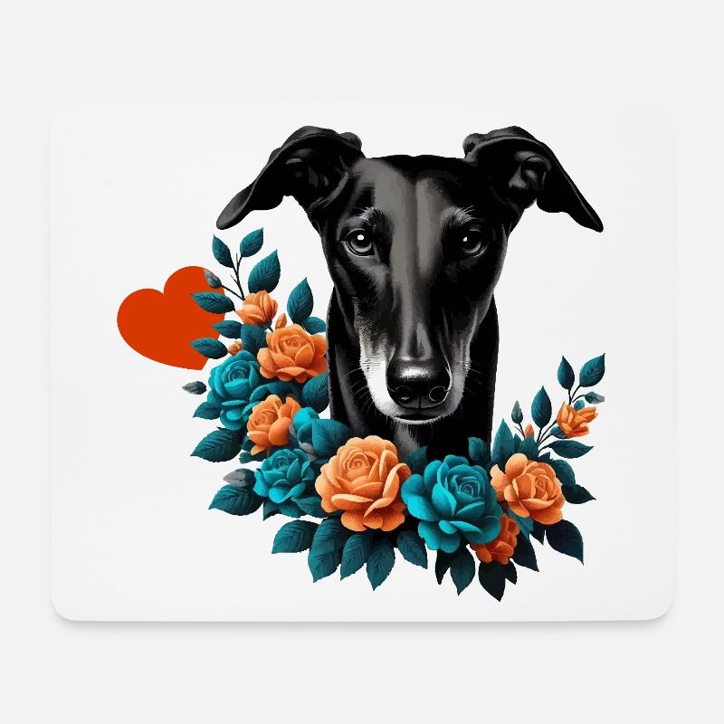 Galgo Blackbeauty Nr01 - Mouse Pad (horizontal) - white
