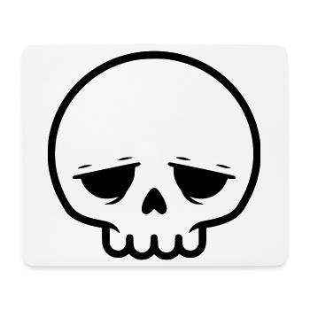 Trauriger Totenkopf | Emo & Goth Design - Mousepad (Querformat) - Weiß - Vorne