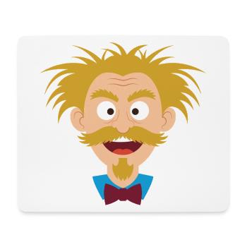 Wild scientist with a mustache - Mouse Pad (horizontal) - white - Front