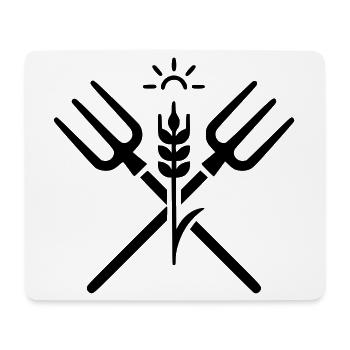 Agriculture Farmer Pitchfork Logo - Tapis de souris (format paysage) - blanc - Devant