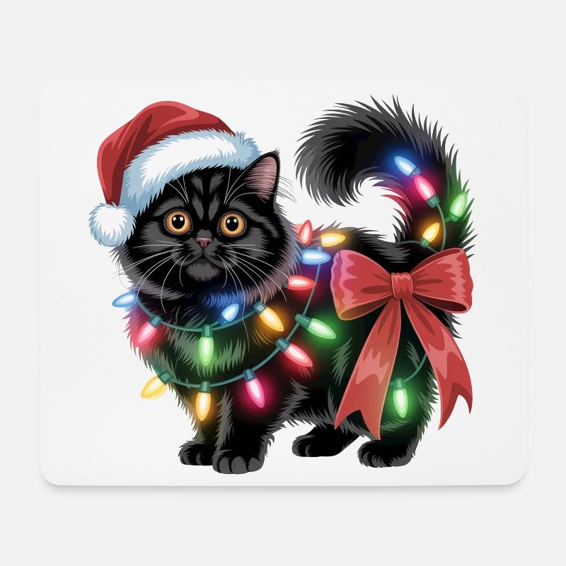 Weihnachten Katze - Mousepad (Querformat) - Weiß