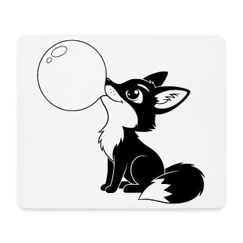 Renard avec une bulle de savon – Motif d’animal mignon - Tapis de souris (format paysage) - blanc - Devant