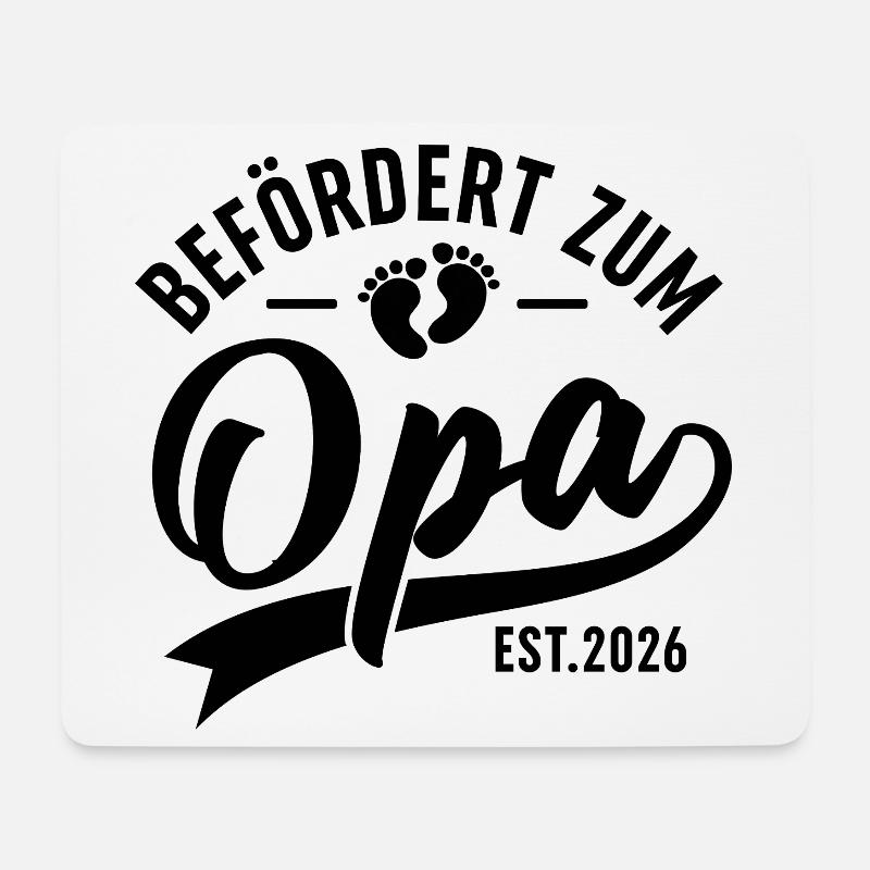 Opa 2026 Geschenk – Enkelkind kommt - Mousepad (Querformat) - Weiß