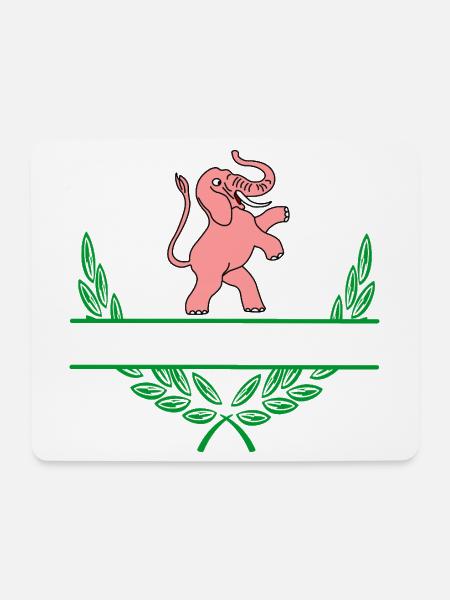 Pink Elephant mit Namensraum - Mousepad (Querformat) - Weiß