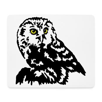 Steinkauz Eule - Mousepad (Querformat) - Weiß - Vorne