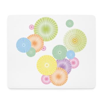 Rosettes pastel – structure en éventail décoratif - Tapis de souris (format paysage) - blanc - Devant