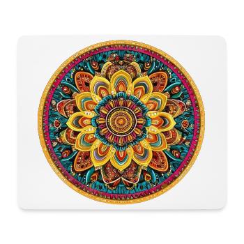 Leuchtendes Mandala Kaleidoskop - Mousepad (Querformat) - Weiß - Vorne