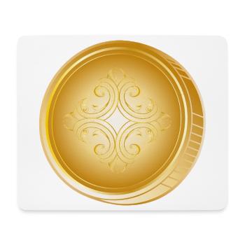 Noble gold coin with ornament – with style and flair - Mouse Pad (horizontal) - white - Front